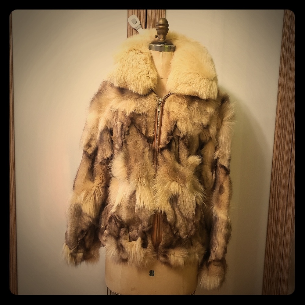 Fox fur mini coat
